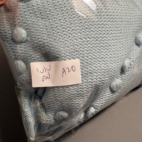 Lulu's Light Blue Knit Dress with Pom Pom Detailing - Picture 9 of 9